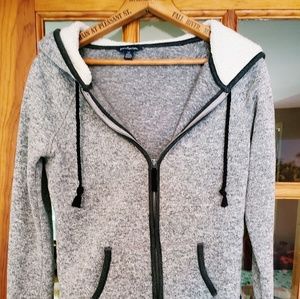 S AE Cozy Sherpa Hooded Zip up